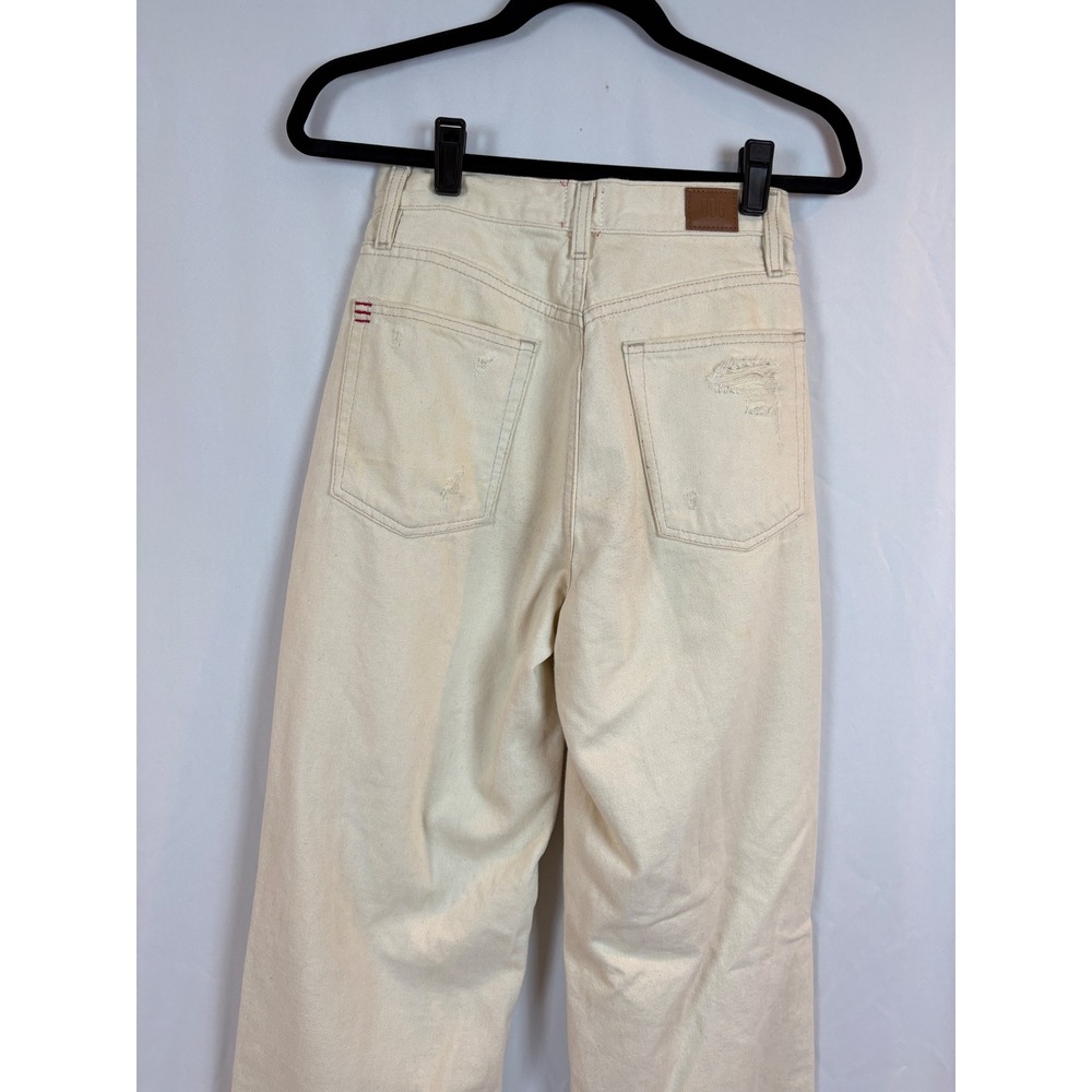 BDG Urban Outfitters High Rise Baggy Distressed Straight Leg Jeans Off-White 26 - Picture 8 of 10